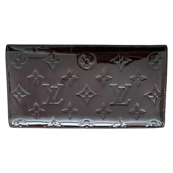 Authentic Louis Vuitton Bernie Monogram Patent Leather Long Wallet W/ COA Purple - Picture 2 of 8